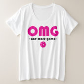 Plus taille Pickleball One More Jeu blanc / rose (Design devant)
