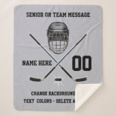 Plush Sherpa Personalized HOCKEY Blankets Deken (Voorkant)