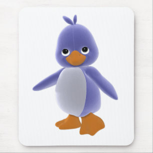 Plushie Blue Toon Penguin Mousepad Muismat