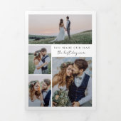 Plusieurs Mariage photo triple Carte de remercieme (Page de couverture)