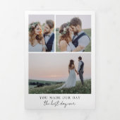 Plusieurs Mariage photo triple Carte de remercieme (Page de couverture)