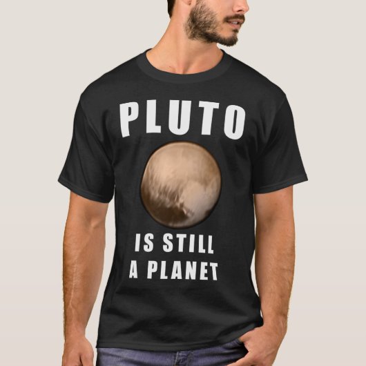 Pluto blijft een planeet t-shirt (Voorkant)