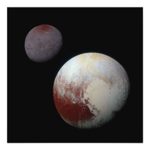 Pluto & Charon 9e of Dwergplaneet Zonnestelsel Foto Afdruk