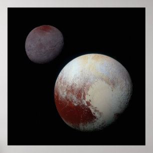 Pluto & Charon 9e of Dwergplaneet Zonnestelsel Poster
