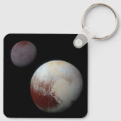 Pluto & Charon 9e of Dwergplaneet Zonnestelsel Sleutelhanger (Achterkant)