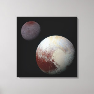 Pluto & Charon 9th of Dwarf Planet Zonnestelsel Canvas Afdruk