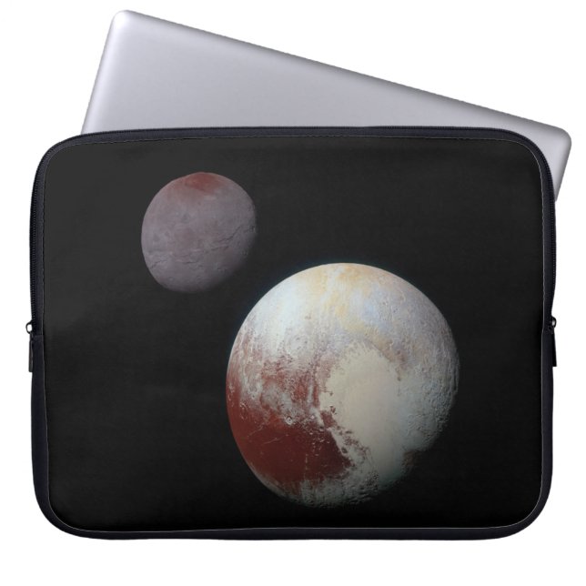 Pluto & Charon 9th of Dwarf Planet Zonnestelsel Laptop Sleeve (Voorkant)