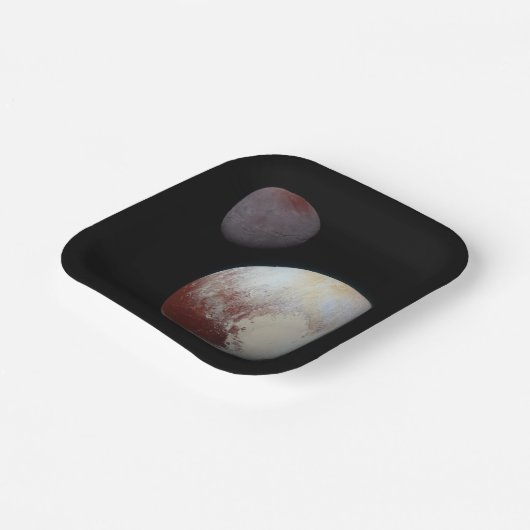 Pluto & Charon 9th of Dwarf Planet Zonnestelsel Papieren Bordje (Gebogen)