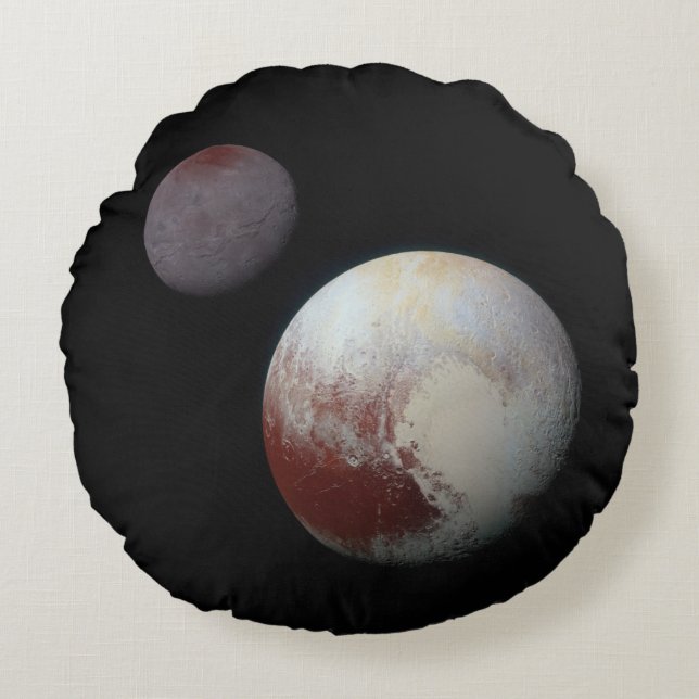 Pluto & Charon 9th of Dwarf Planet Zonnestelsel Rond Kussen (Voorkant)
