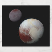 Pluto & Charon 9th of Dwarf Planet Zonnestelsel Sparkling Wijnetiket (Enkel label)