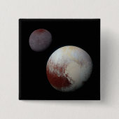 Pluto & Charon 9th of Dwarf Planet Zonnestelsel Vierkante Button 5,1 Cm (Voorkant)