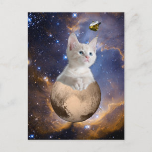 Pluto, Kitten en New Horizons, Nebula en Stars Briefkaart