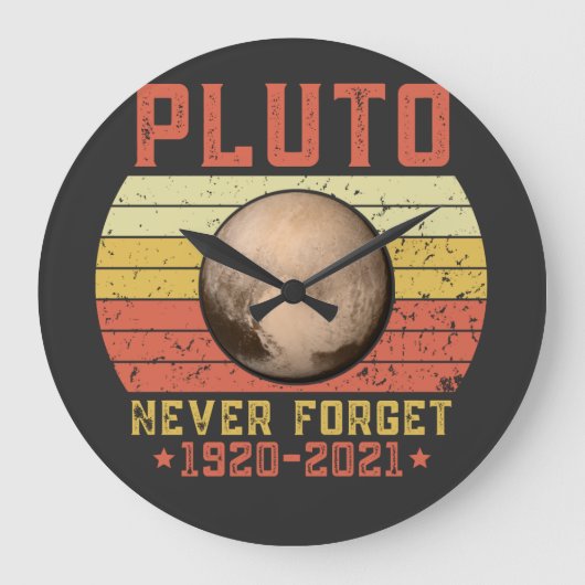 pluto NEVER FORGET Grote Klok (Voorkant)