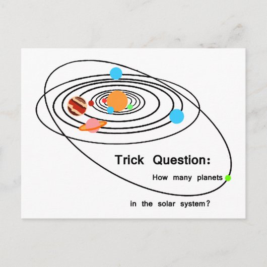 Pluto Planets Trick-vraag Briefkaart (Voorkant)