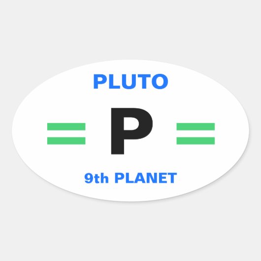 PLUTO-stickers (4) Ovale Sticker (Voorkant)