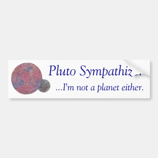 Pluto Sympathizer Bumpersticker (Voorkant)