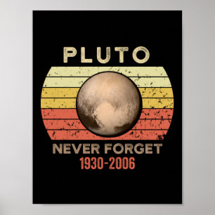 pluto vergeet nooit, eris, maan, astronomie, astro poster