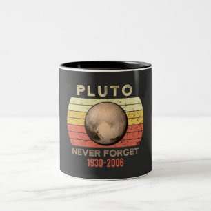 pluto vergeet nooit, eris, maan, astronomie, astro tweekleurige koffiemok
