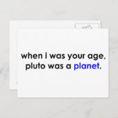 Pluto was een planeet?!? briefkaart (Voorkant / Achterkant)