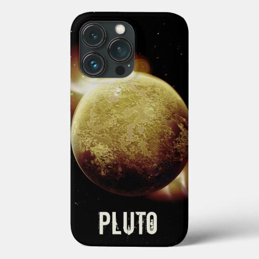 Pluto yellow planeet 3d universum space illustrati Case-Mate iPhone case (Achterkant)