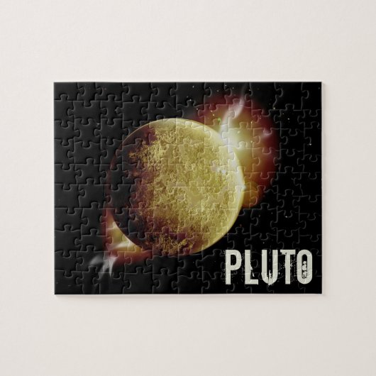 Pluto yellow planeet 3d universum space illustrati legpuzzel (Horizontaal)