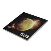 Pluto yellow planeet 3d universum space illustrati tegeltje (Zijkant)