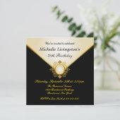 Plutôt Black Gold Ivory Invitations De Fête Des Fe (Debout devant)