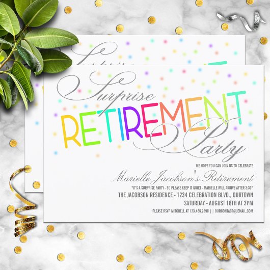 Plutôt Blanc Surprise Retraite des Invitations