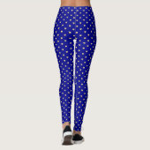 Plutôt Bleu Coeurs d'or Leggings Motifs (Dos)