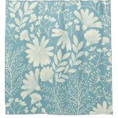Plutôt Bleu Motif Floral Douche Rideau (Devant)