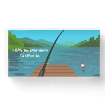 PLUTÔT DE PÊCHER PLAQUE DE BOIS