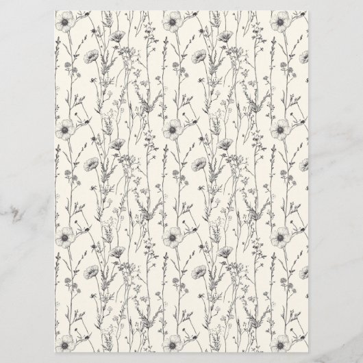 Plutôt délicat menu de mariage de frontière fleur  (Dos)