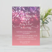 Plutôt En Rose Nouvel An Invitation De Fête (Debout devant)