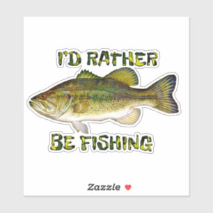 Plutôt Être Pêche Basse Stickers Contour Poisson