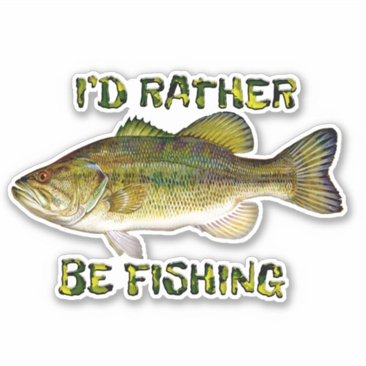 Plutôt Être Pêche Basse Stickers Contour Poisson (Devant)