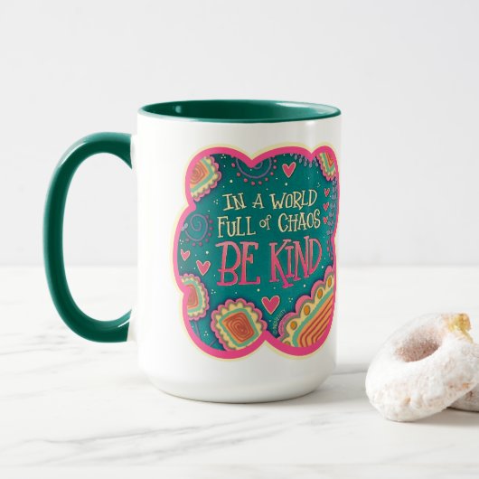 Plutôt Floral Be Genre Inspirivity Coffee Mug (Avec donut)