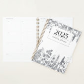 Plutôt Floral Line Art Monthly 2025 Planner (Devant avec enveloppe)