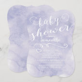 Plutôt Purple Aquarelle Baby shower Invitation (Devant / Derrière)