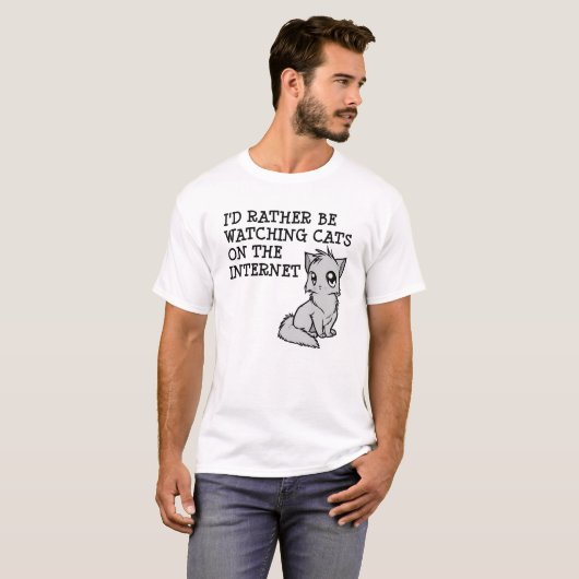Plutôt Regarder des Chats Drôles Tshirt (Devant entier)