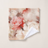 Plutôt rose Crème Bleue Rose Floral (Gant de toilette)