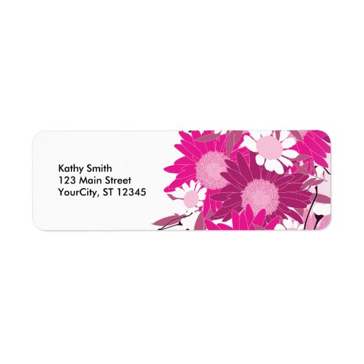 Plutôt rose motif floral Étiquettes de adresse per (Devant)