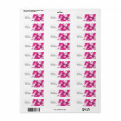 Plutôt rose motif floral Étiquettes de adresse per (Feuille entière)