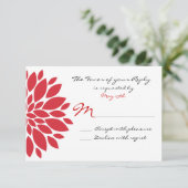Plutôt Simple Fleur Rouge Art Wedding Cartes RSVP (Debout devant)