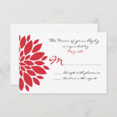 Plutôt Simple Fleur Rouge Art Wedding Cartes RSVP (Devant / Derrière)
