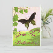 Plutôt vert Invitations de papillons Vintages (Debout devant)