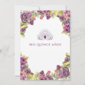 Plutôt violet, Rose Quinceanera Invitations (Dos)