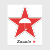 Pluviofiele ster (rood) sticker (Vel)