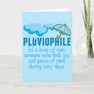 Pluviophile Rain Lover  Blue Umbrella Kaart