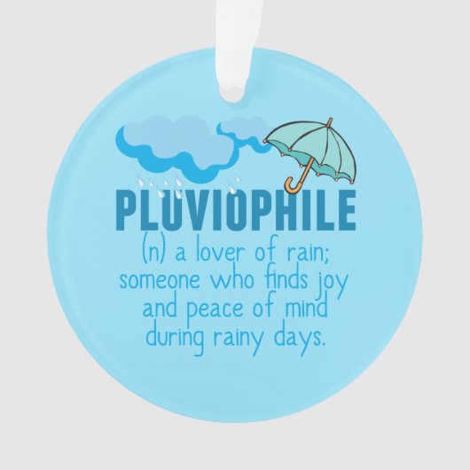 Pluviophile Rain Lover  Blue Umbrella Ornament (voorkant)