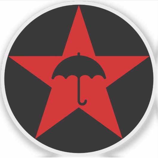 Pluviophile Star v2 (rood) Sticker (Voorkant)